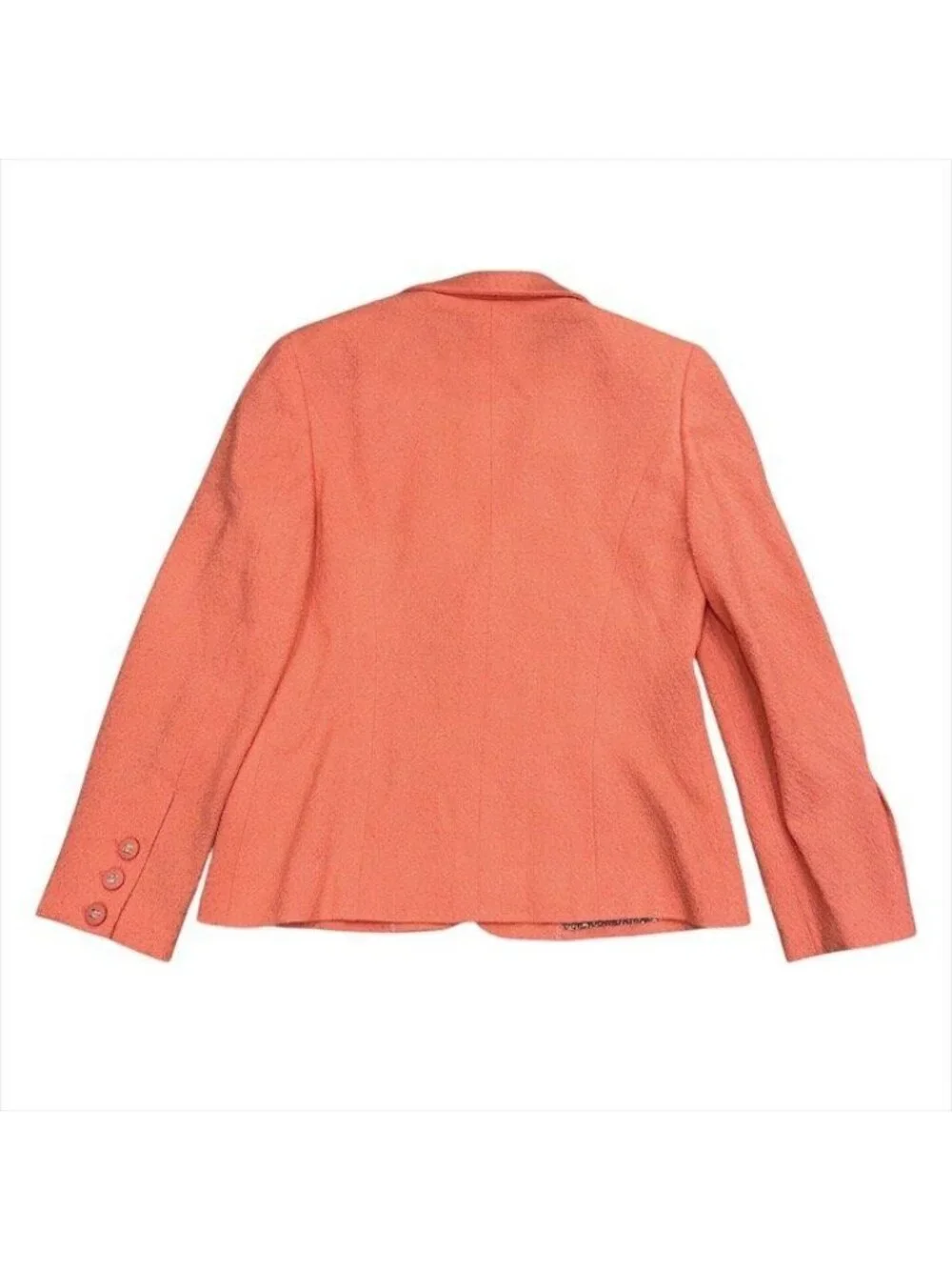 Chanel Set Vintage CC Logo 38 Tweed Jacket Orange
